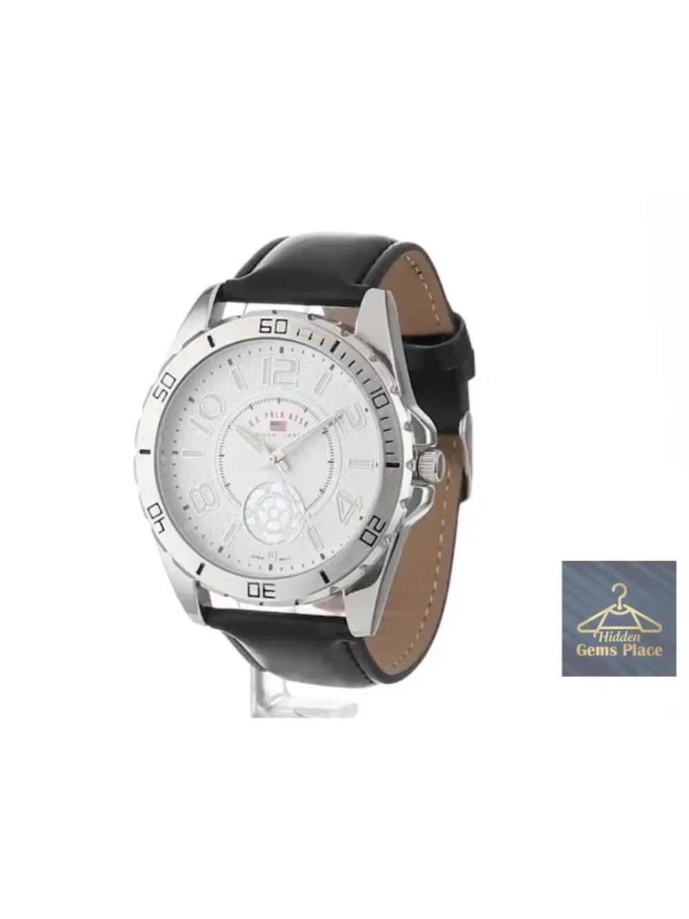 Men's Dress Watch, Faux Leather Strap, 45.9mm Case, Quartz Movement